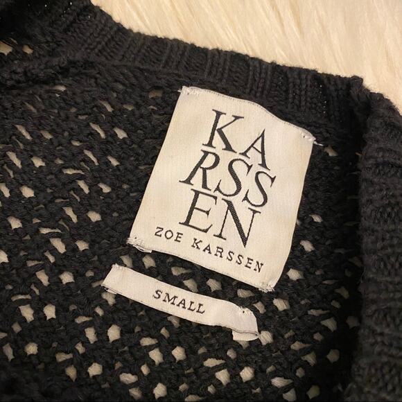 Zoe Karssen blue star patch black knit sweater small - Picture 6 of 10